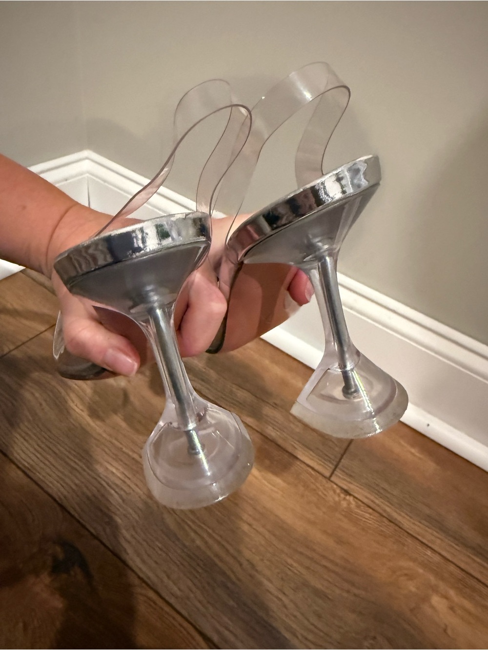 Amina Muaddi Clear PVC Pointed Holli Glass slingback Heels size Italian 36 - Picture 4 of 13